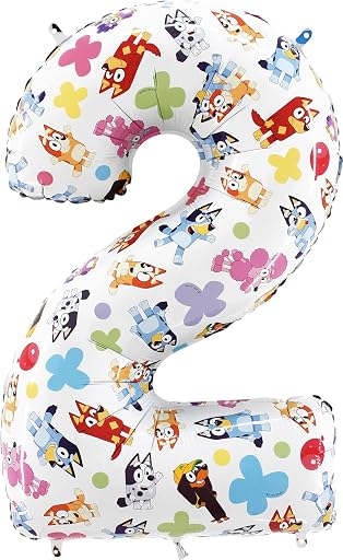 Toyland 26 Inch Bluey & Bingo Number Foil Balloon - Kids Party Balloons - Number 1-6 Available