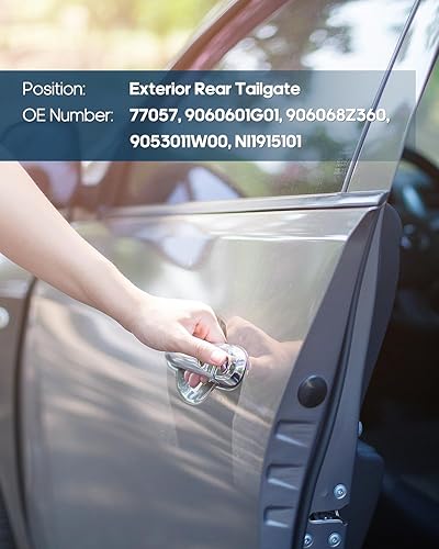 Miniatura 5 de ECCPP Manija de puerta negra para camioneta Nissan 1995 1996 1997 (puerta trasera)