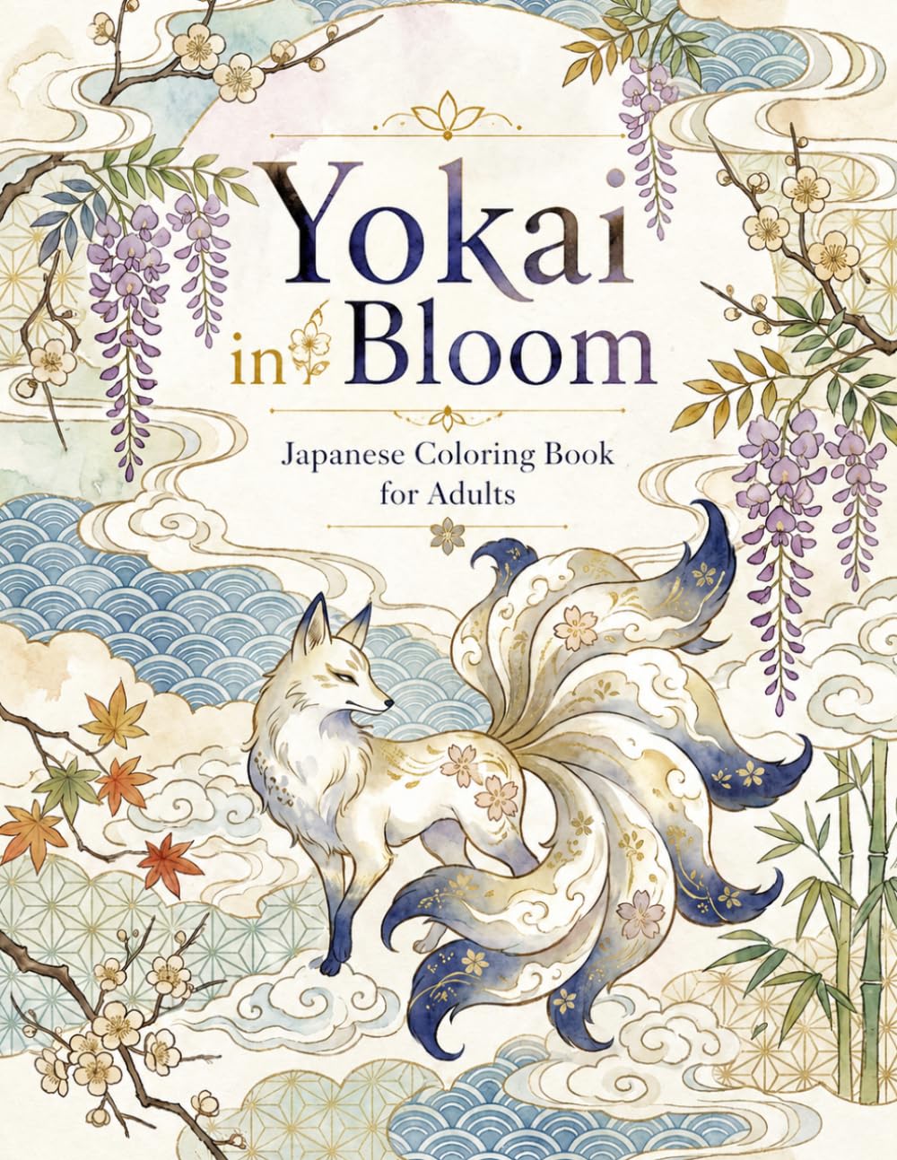 Yokai in Bloom - Japanese Coloring Book for Adults -