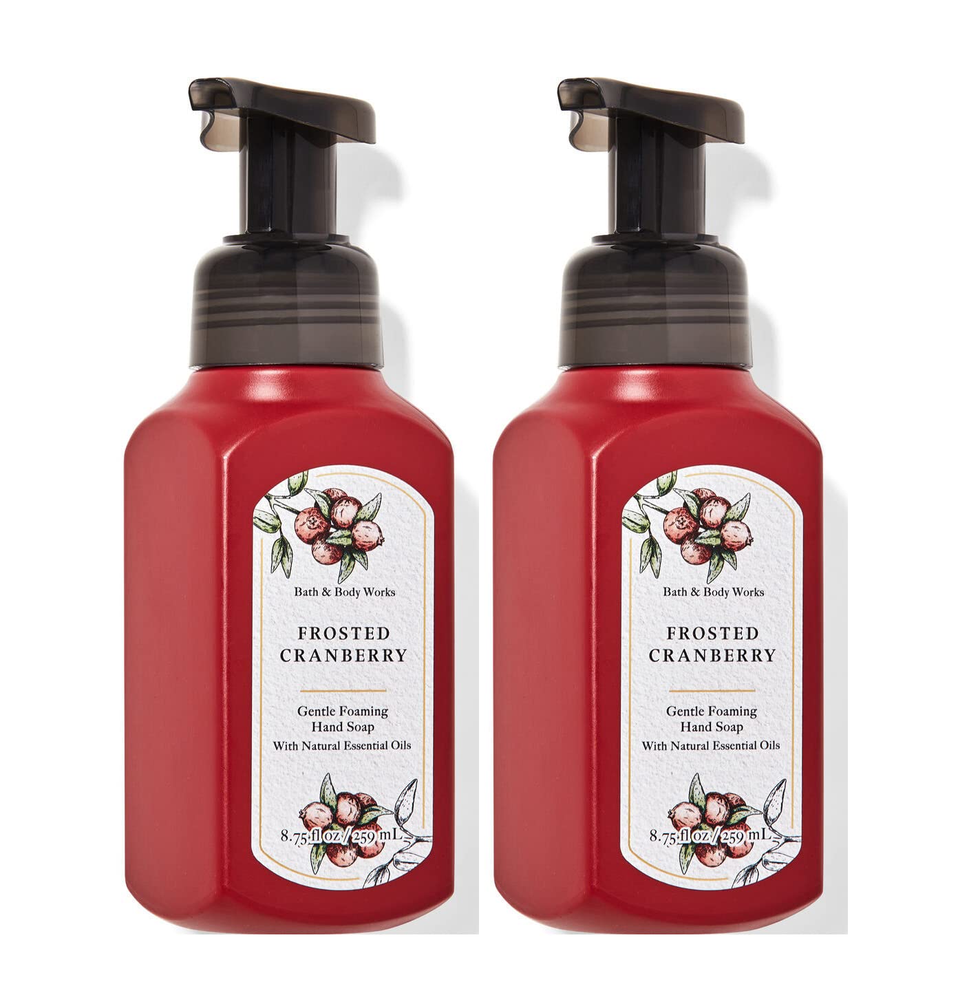 Bath & Body Works Frosted Cranberry Gentle Foaming Hand Soap 8.75 Ounce 2-Pack (Frosted Cranberry)