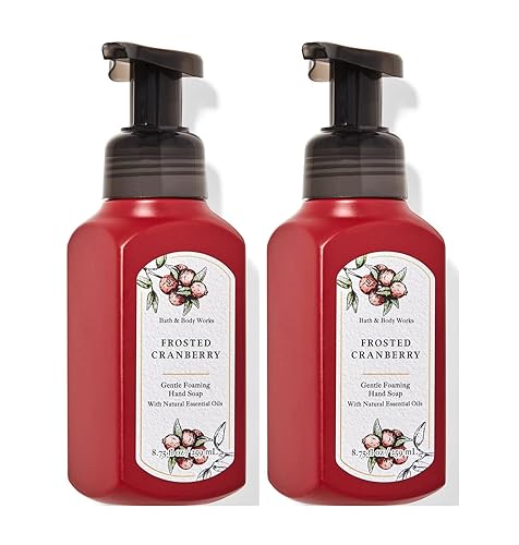 Bath and Body Works Frosted Cranberry - Jabón de manos espumoso suave de 8.75 onzas, paquete de 2 (Frosted Cranberry)