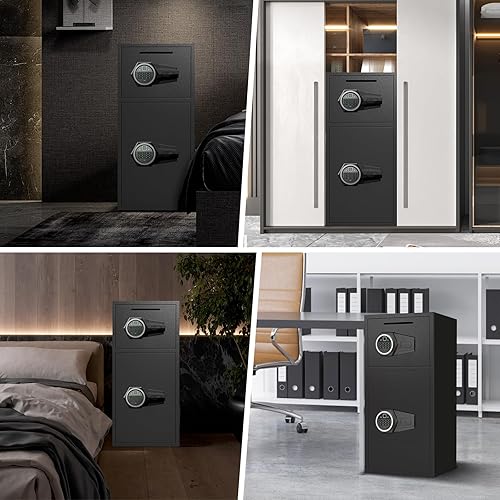 Miniatura 9 de kavey Caja fuerte grande de 6.5 pies cúbicos, impermeable, con luz LED, a prueba de fuego, segura para documentos del hogar, contraseña de huellas