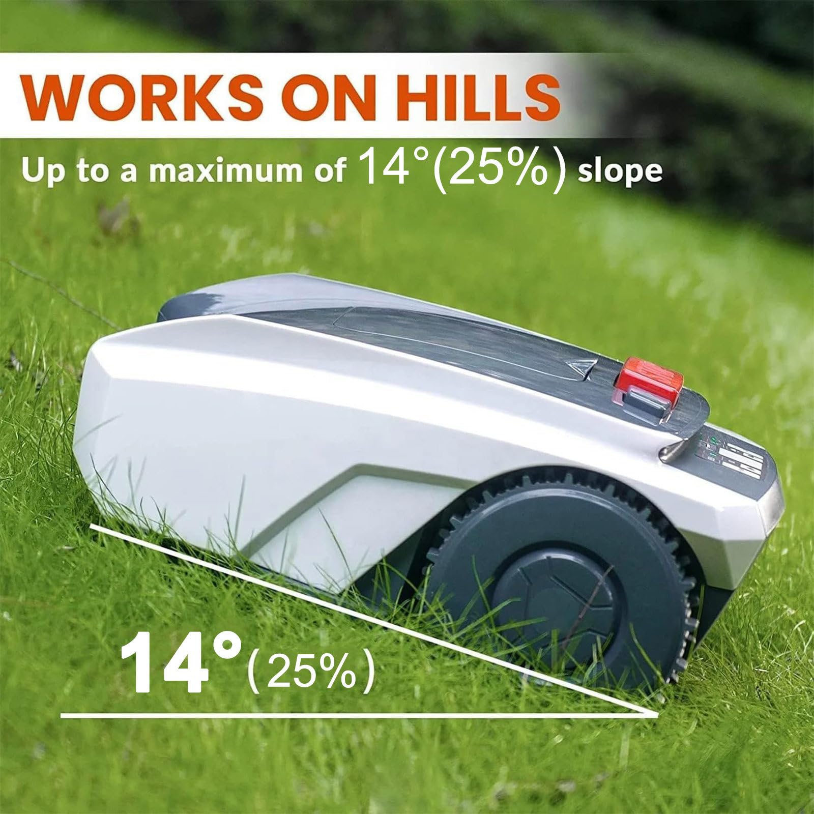 Robot Cortacésped Automático con Cable Delimitador, para Jardines de hasta 1500m², Cortacésped Robótico Autocargable con Navegación GPS