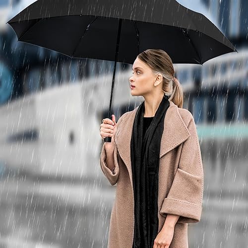 Miniatura 4 de ALFROTEY Mini paraguas de viaje plegable para lluvia con protección anti-UV, ligero, compacto, ideal para mochilas y bolsos, perfecto para mujeres y