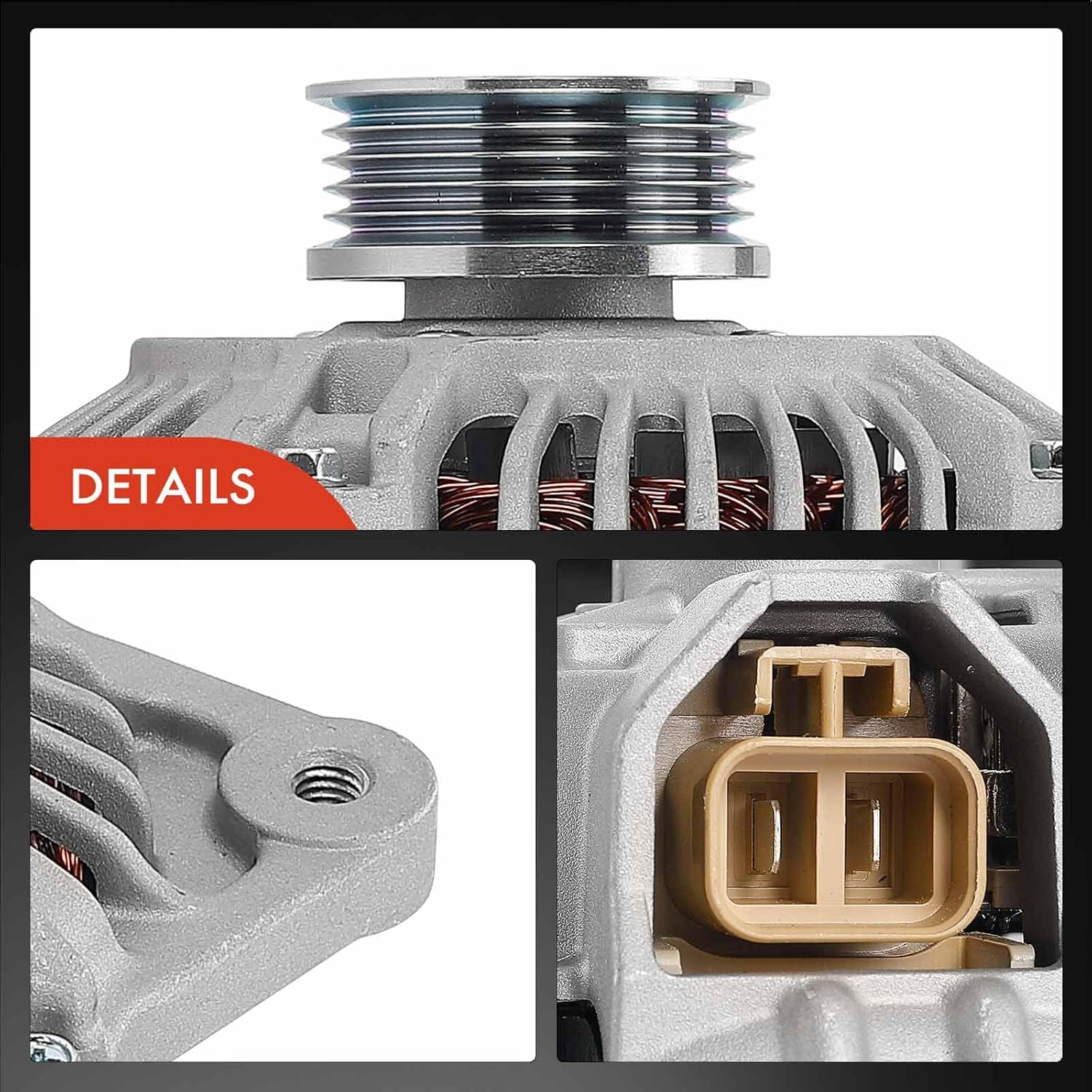 A-Premium Alternator Compatible with Subaru Impreza 1993 1994 1995 1996 1997, 1.8L 2.2L, 12V 75A 5-Groove Pulley Clockwise, Replace# 23700-AA280, A002TA7591