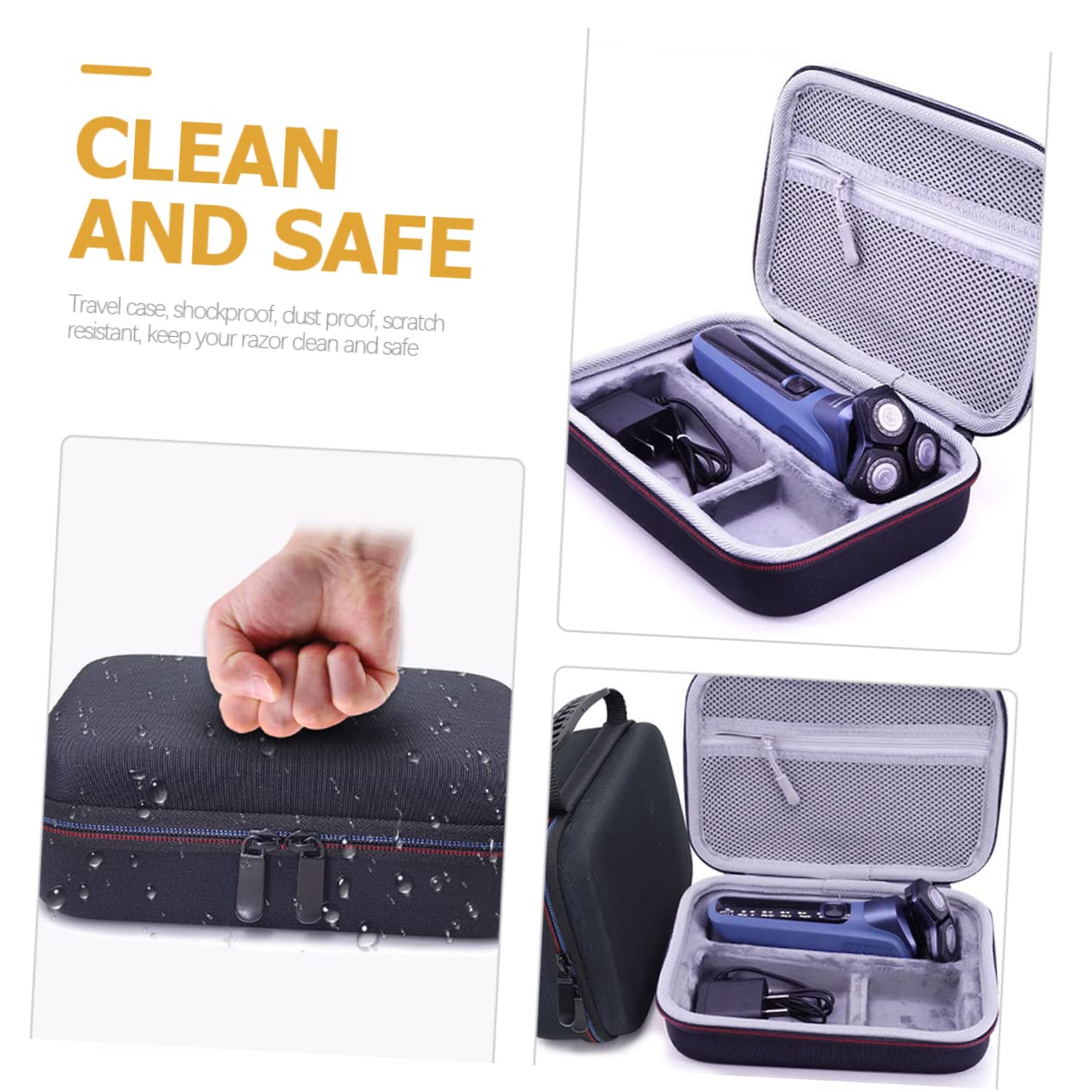 POPETPOP Custodia per Rasoi da Viaggio in Eva Resistente All’usura, Borsa Compatta Nera per Organizzare Accessori da e Proteggere Elettricità Portatile