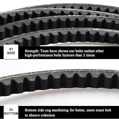 Miniatura 2 de 12 x 65 38 "borde crudo Kevlar cubierta cubierta cinturón para GY20572 M110312 se adapta a John Deere LX186 LX188 Scotts 2048 S2348 con cubierta de