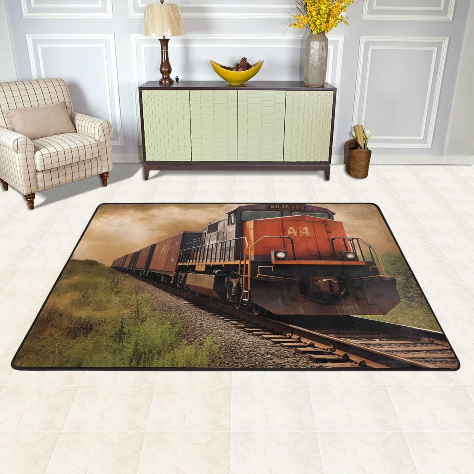 Tapis de sol salon et chambre 91x61 cm doux et lavable
