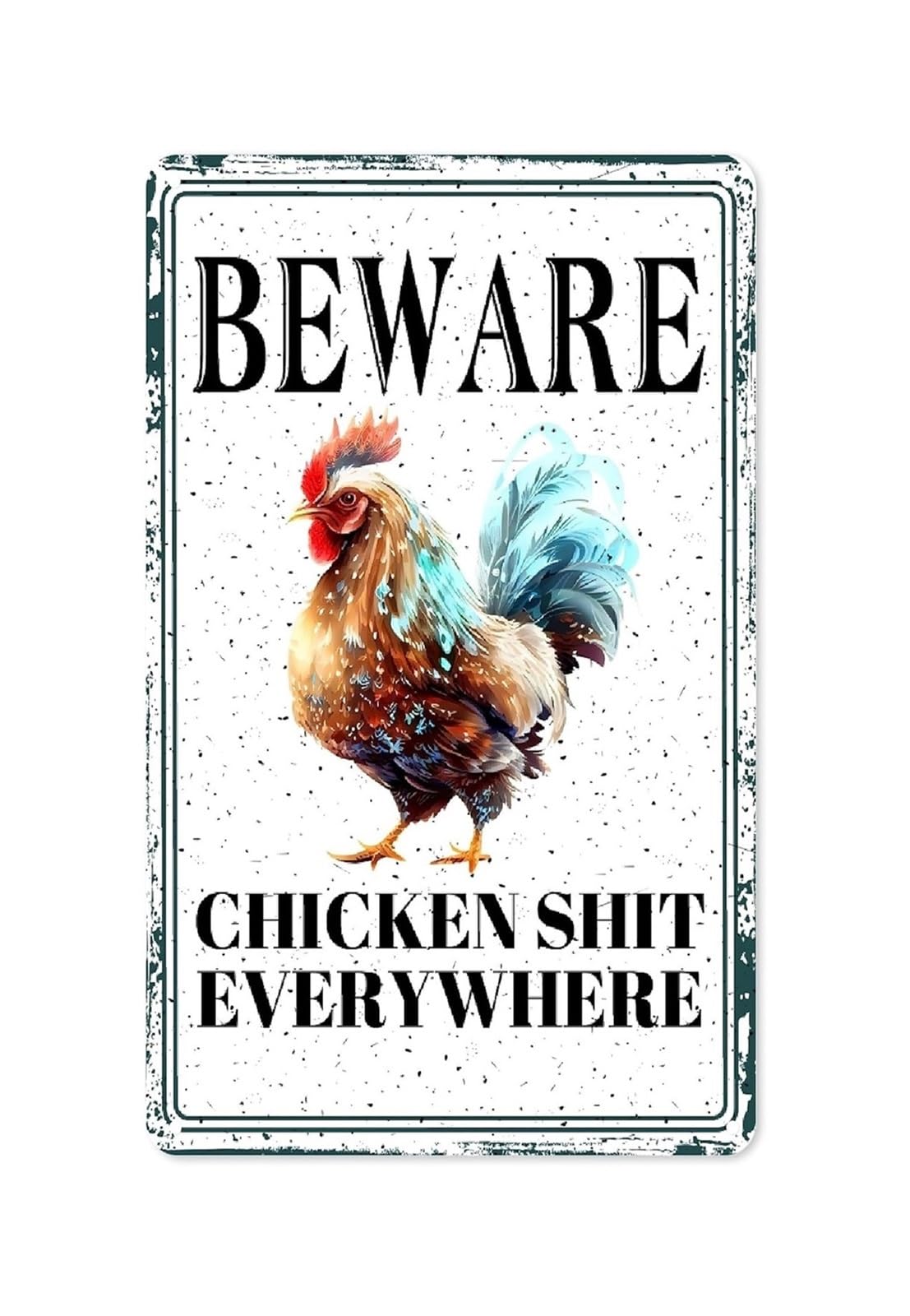 HDKYSWBUEJ Farm Rooster Metal Tin Sign Vintage Rustic Wall Decor for Kitchen Garden Shed Farmhouse Garage 8 X 12 inch