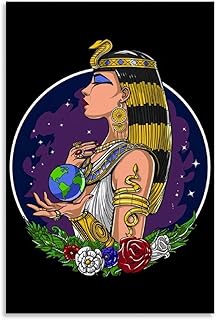 Poster rétro Egitto Regina Egiziana Cleopatra Poster Quadro Decorativo Tela Da Parete Poster Soggiorno Camera da Letto 40 x 60 cm
