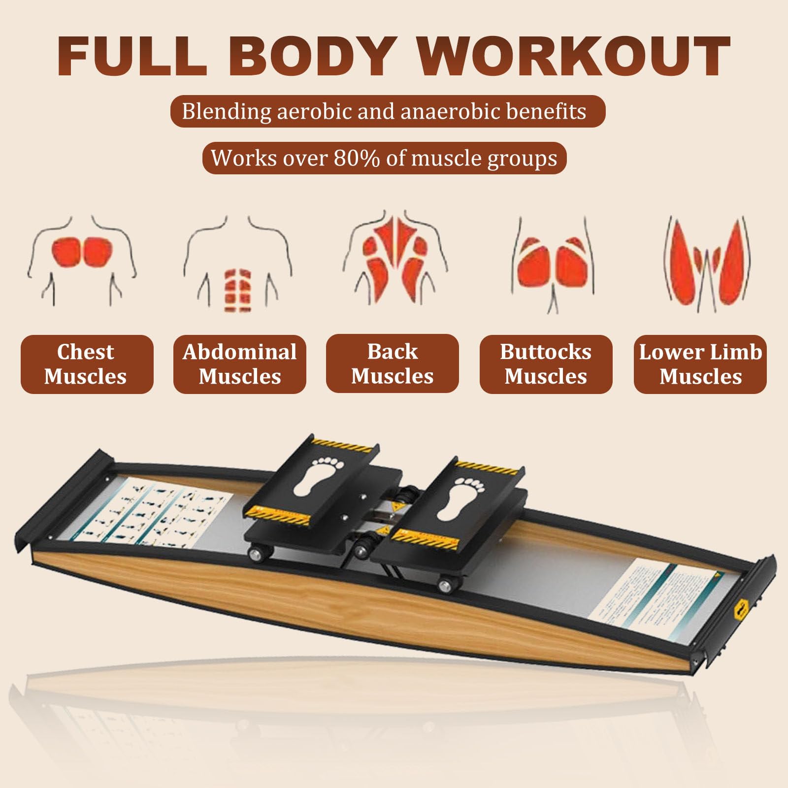 Máquina de esquí: simulador de resistencia ajustable para cardio de cuerpo completo, equipo de fitness de bajo impacto para uso doméstico y gimnasio, ideal para entrenamientos de piernas y núcleo