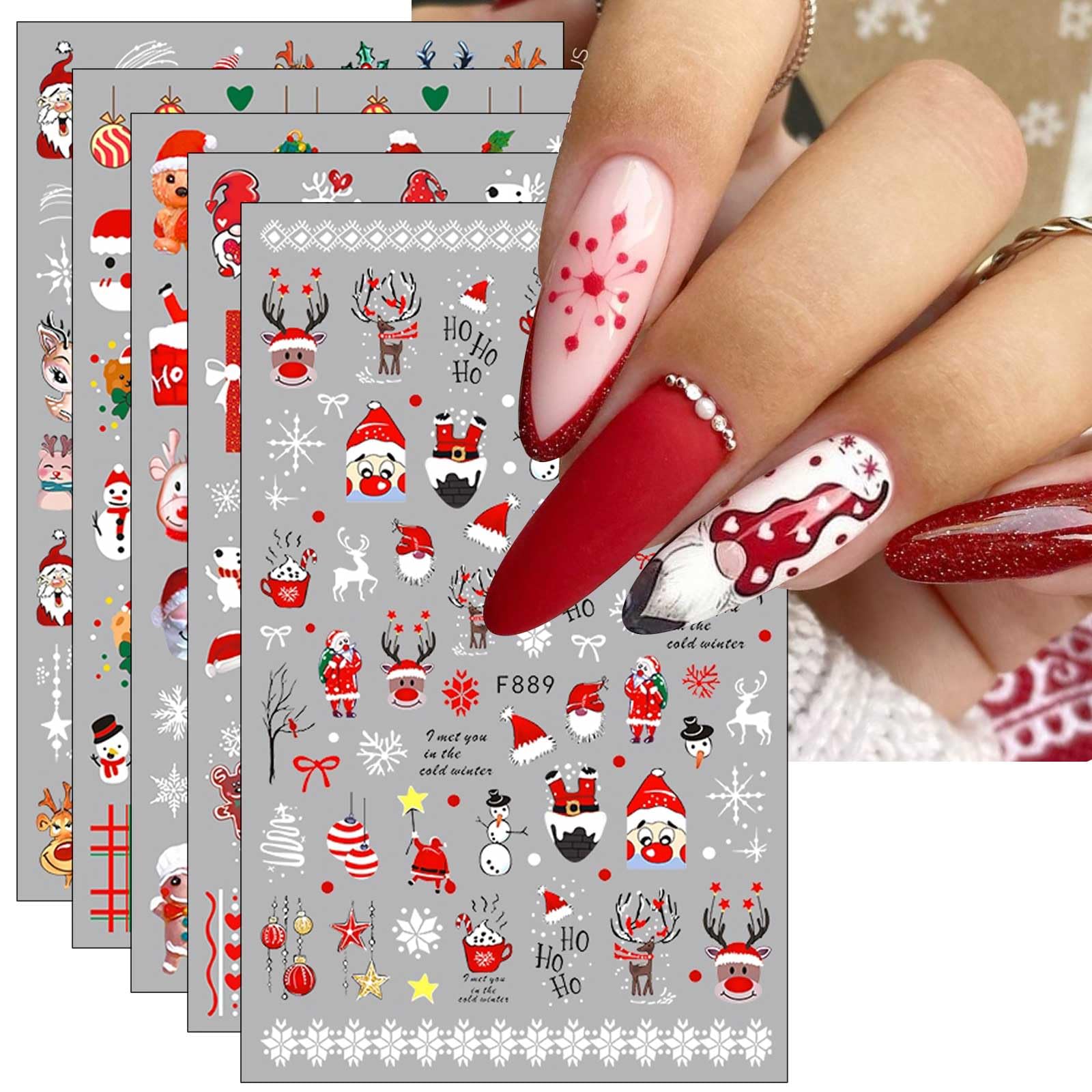 Stickers Autocollants Nail Art - Motif Noël, Pour Ongles Et Scrapbooking, Neufs