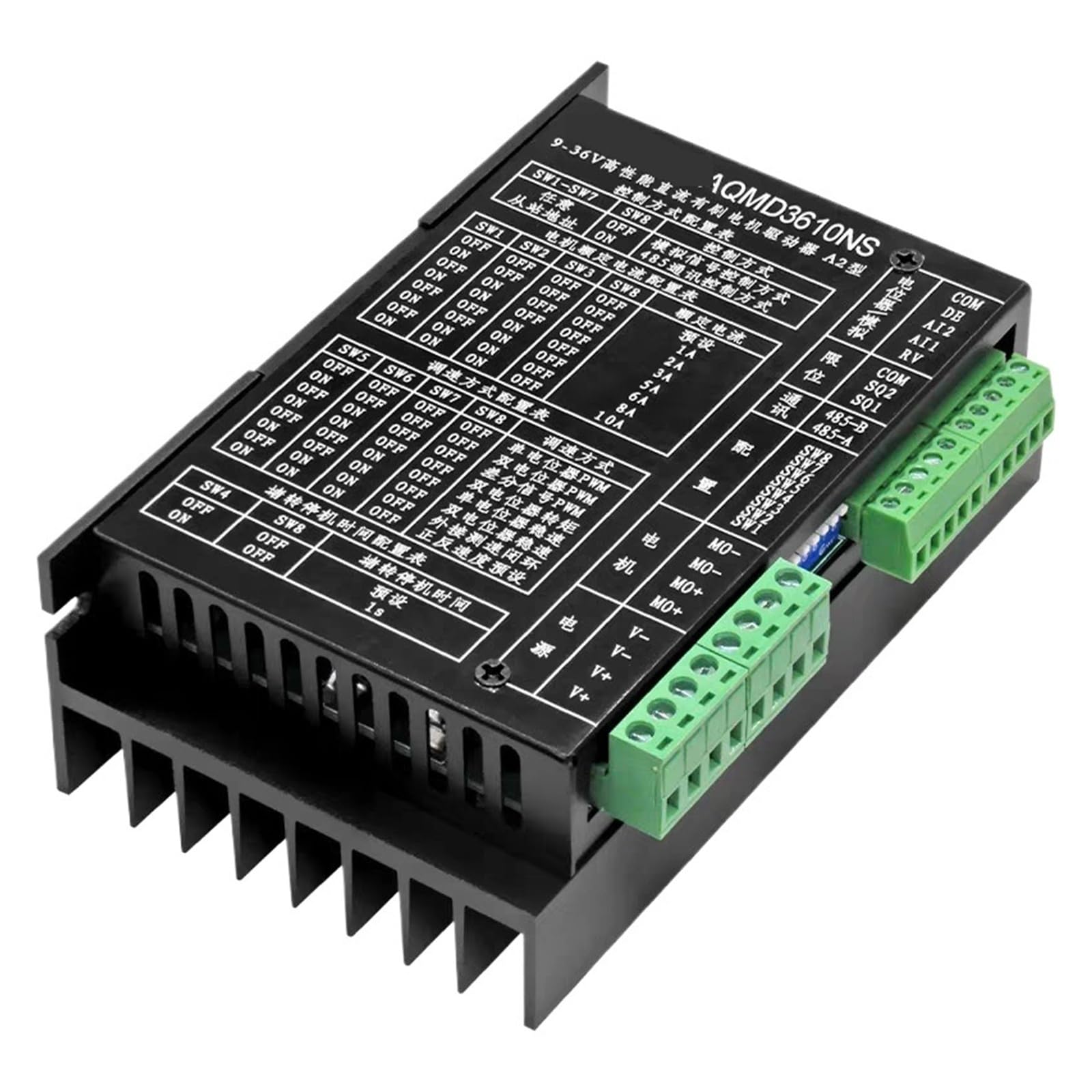 Controlador Paso a Paso Controlador de Motor de CC de Alto Rendimiento AQMD3610NS 9-36 V