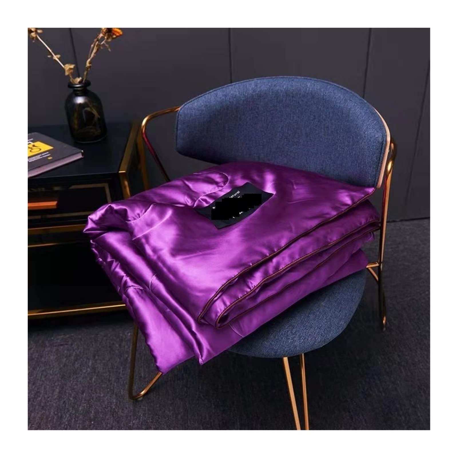 DUBTEDHOU Summer Blanket Lightweight Cooling Blanket Ice Silk Quilt Multicolor Multiple Sizes(Purple,200x230cm)