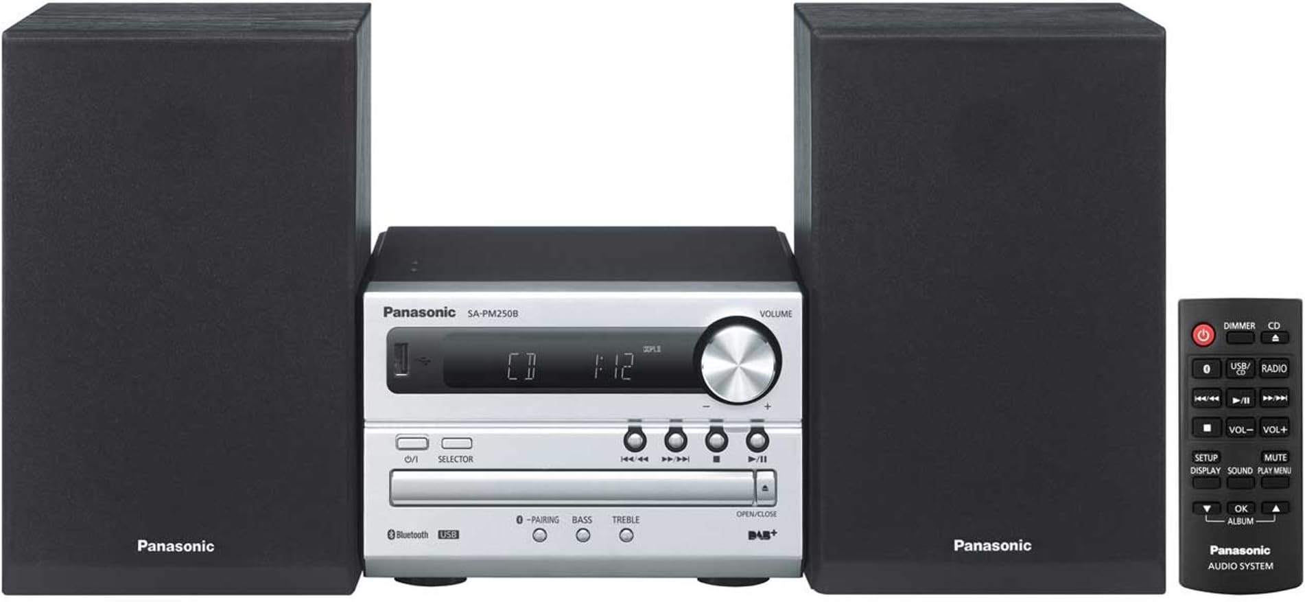 Panasonic SC-PM250BEBS Bluetooth Micro Hi-Fi System with Wireless Technology and DAB Tuner - Silver