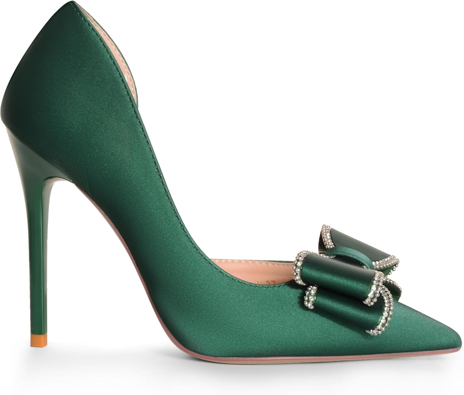 ANN CREEK Women's Pumps High Heel Pointed Closed Toe Stiletto Heels for Women Bow Heeled Pumps Shoes Satin D'Orsay Wedding Prom Evening Dressy - Image 2