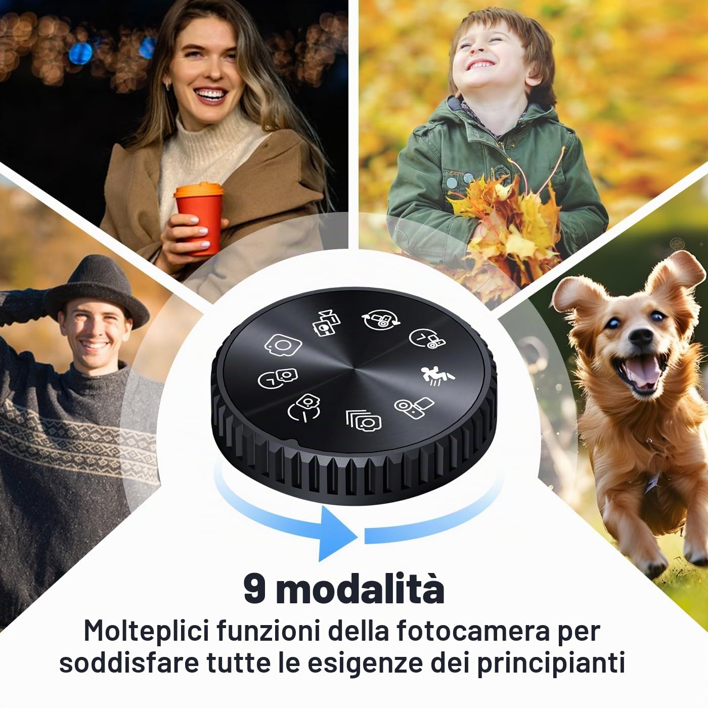 Fotocamera digitale 6K 64MP per Fotografia Vlogging Camera per YouTube, Flip Screen 180°, Zoom 16X Autofocus, Fotocamera compatta da viaggio per adolescenti, con obiettivo da 52 mm, 2 batterie, scheda