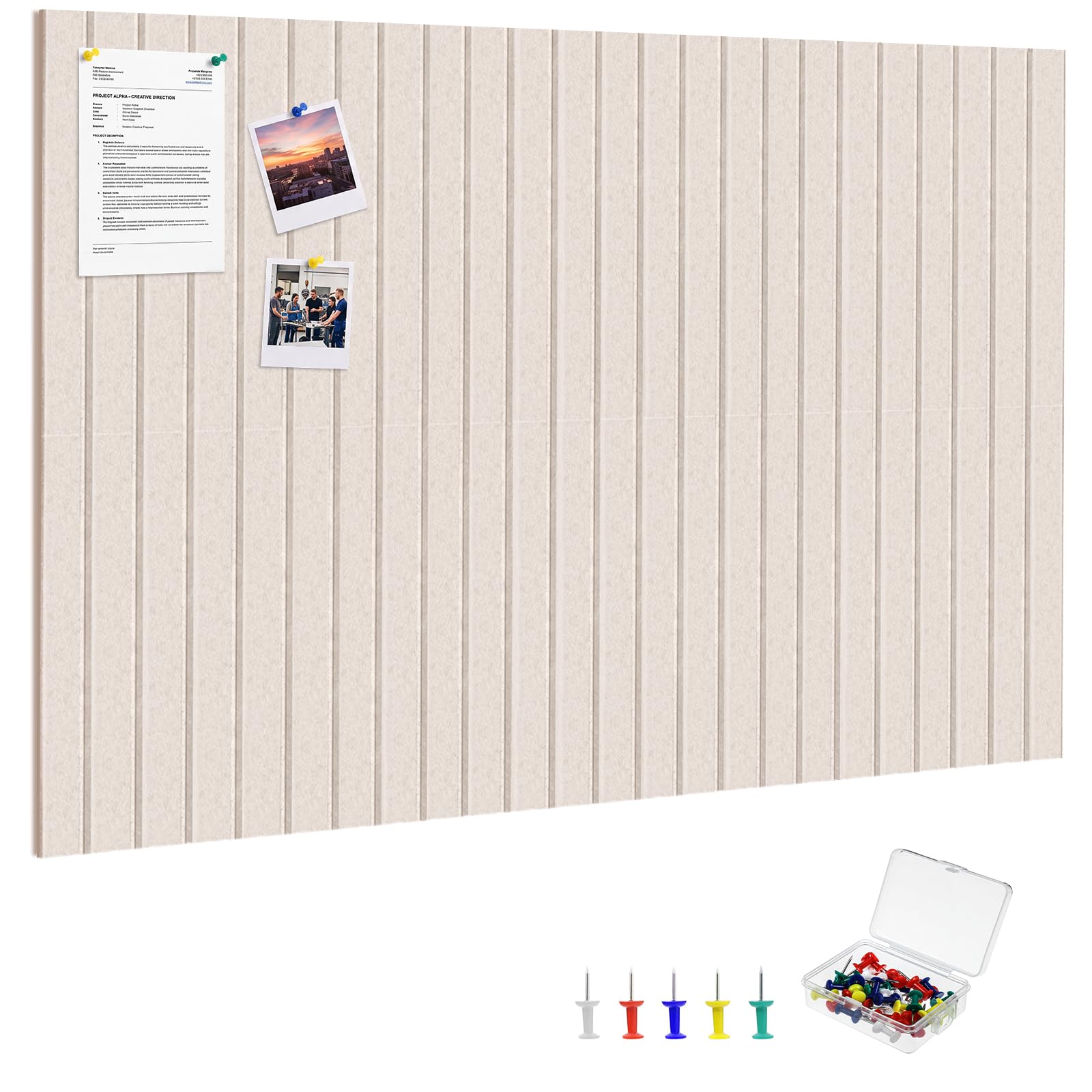 Large Cork Board 36" x 24", 6-Pack Pin Board, Felt Bulletin Boards