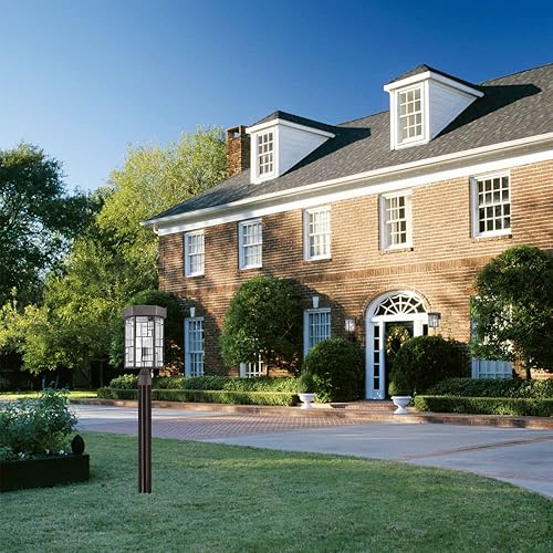 Vista 2 de Designers Fountain Kingsley 32136-ABP - Linterna de poste para exteriores, 17.25 pulgadas de alto, pátina de bronce envejecido, 1 luz