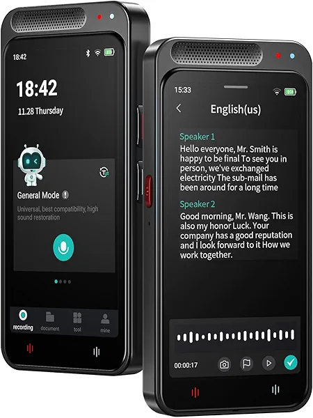 AI Voice Recorder, Digital Voice Recorder with Complimentary Transcription & Summarize & Translation, 80GB Voice to Text Recorder and Transcriber, Support 134 Languages, AI Recorder for Lectures
