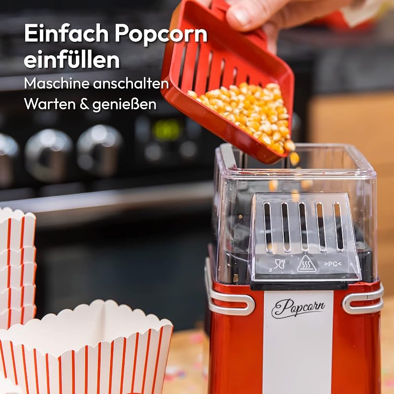 Gadgy Retro Popcornkészítő Gép Forró Levegős Olajmentes Egészséges Snack