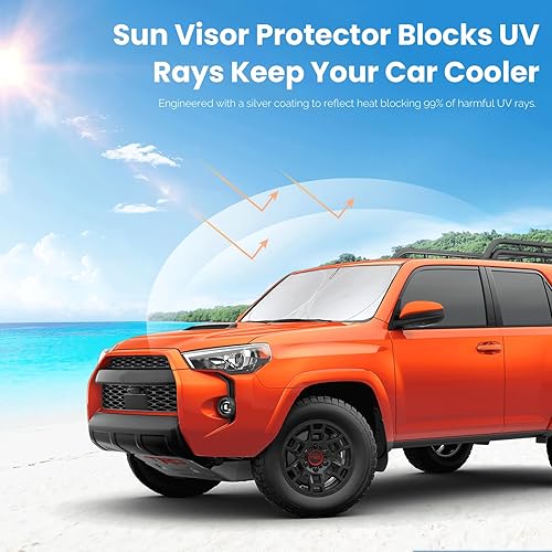 Miniatura 402 de Parasol para parabrisas de ajuste personalizado, cubierta para ventana delantera, visera plegable 210T, protector que bloquea los rayos ultravioleta
