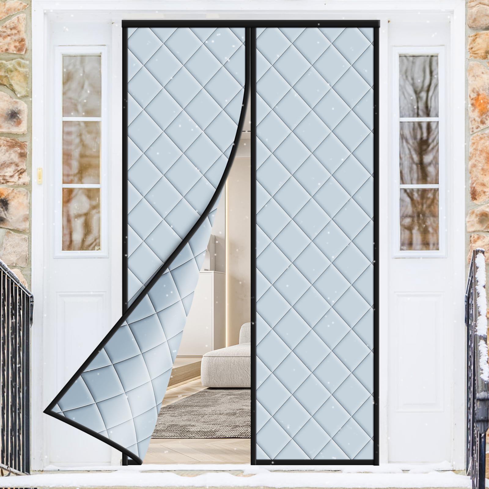 Wothfav Thermal Insulated Door Curtain, 90 x 210cm Side