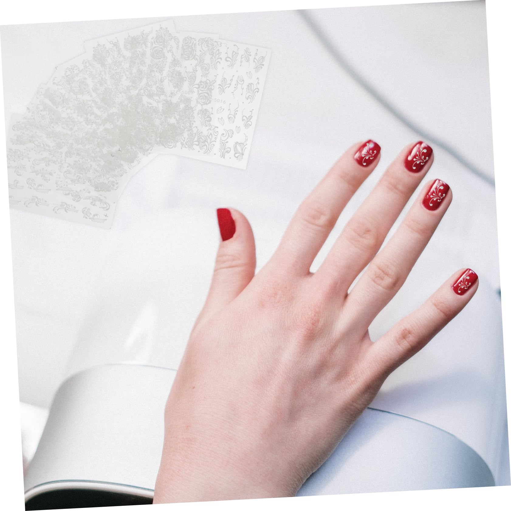 5 ensembles Autocollants De Manucure À Fleurs En Relief Autocollants Pour Ongles DIY Pour Nail Art Pour Ongles En Relief 8 feuilles*5