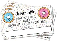 Vista 1 de 25 insertos de boletos para rifas de pañales en forma de dona para invitaciones de baby shower o espolvorear