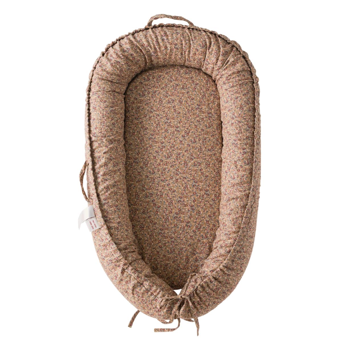 CooCooBaby Infant Lounger, Baby Nest Cover for Baby Girls & Boys, Newborn Essentials for Baby 0-18+ Months, 100% Cotton Breathable (Brown Blossom_,