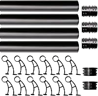 Vista 7 de Kit de riel de pie de montaje en barra sólida, tubo de acero inoxidable negro mate con conector interno, soporte de riel de pie de montaje en barra
