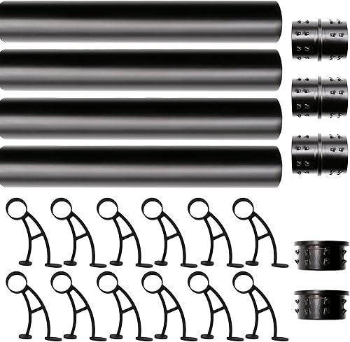 Miniatura 7 de Top Hardware Kit de riel de pie de montaje en barra sólida, tubo de acero inoxidable negro mate con conector interno, soporte de riel de pie de