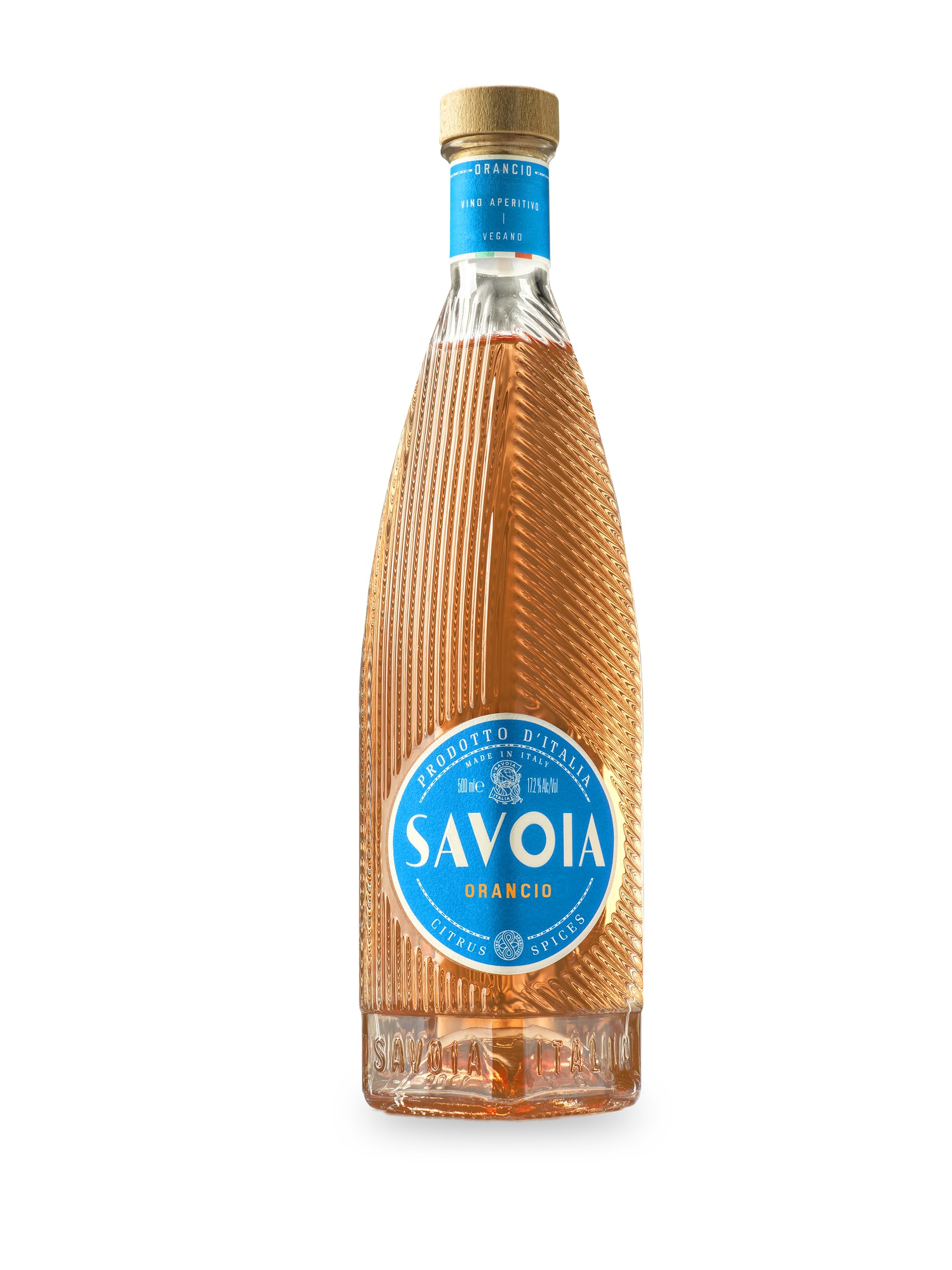 Savoia Orancio Aperitivo Citrus Spices 50 cl 17.2% ABV Vegan - Perfect for Crafting Spritz, Negroni, and Margarita Cocktails