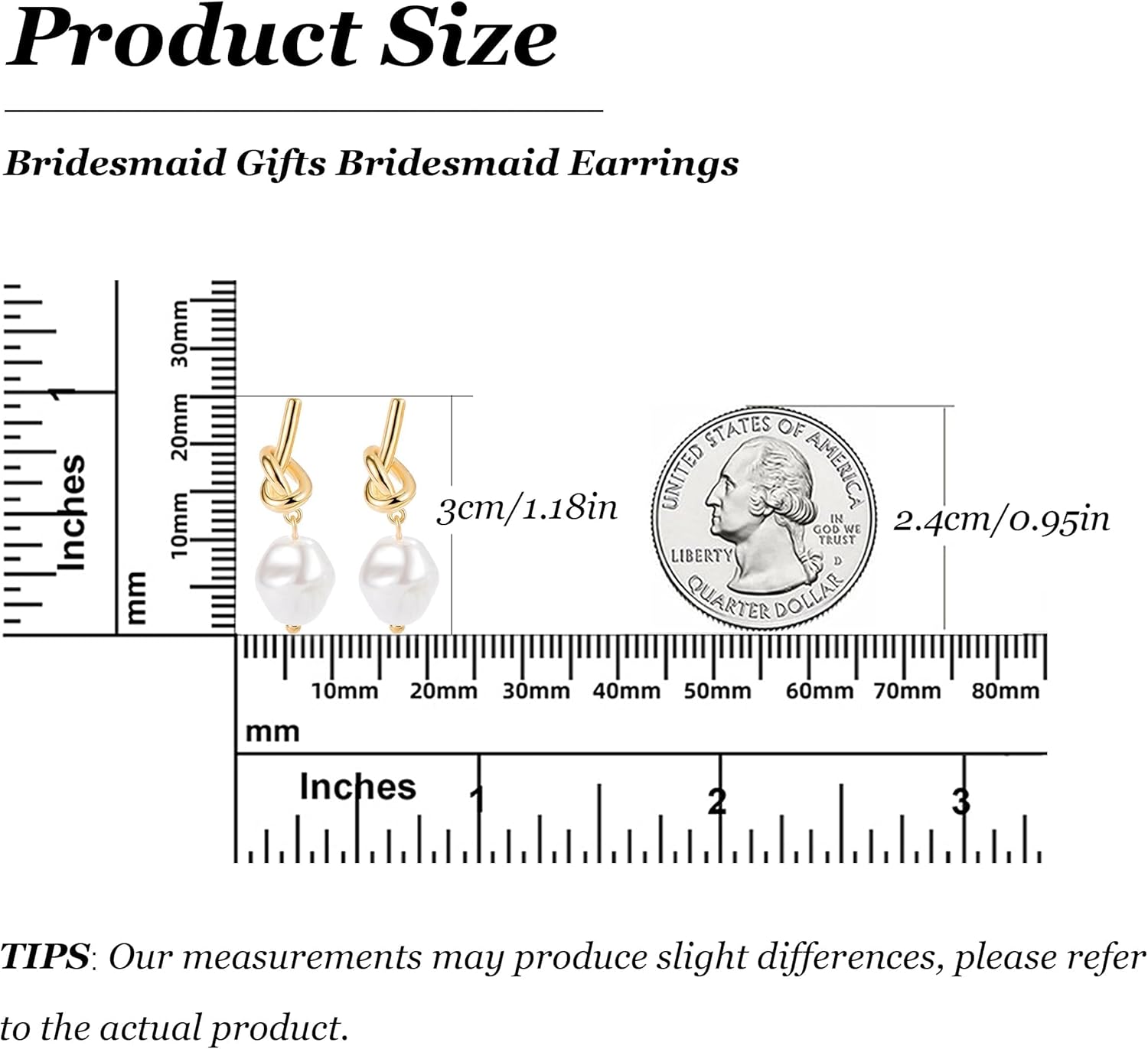 Bridesmaid Proposal Gifts Set Gold Knot Pearl Earrings for Bridesmaids Maid of Honor Matching Bridal Party Jewelry - Image 8