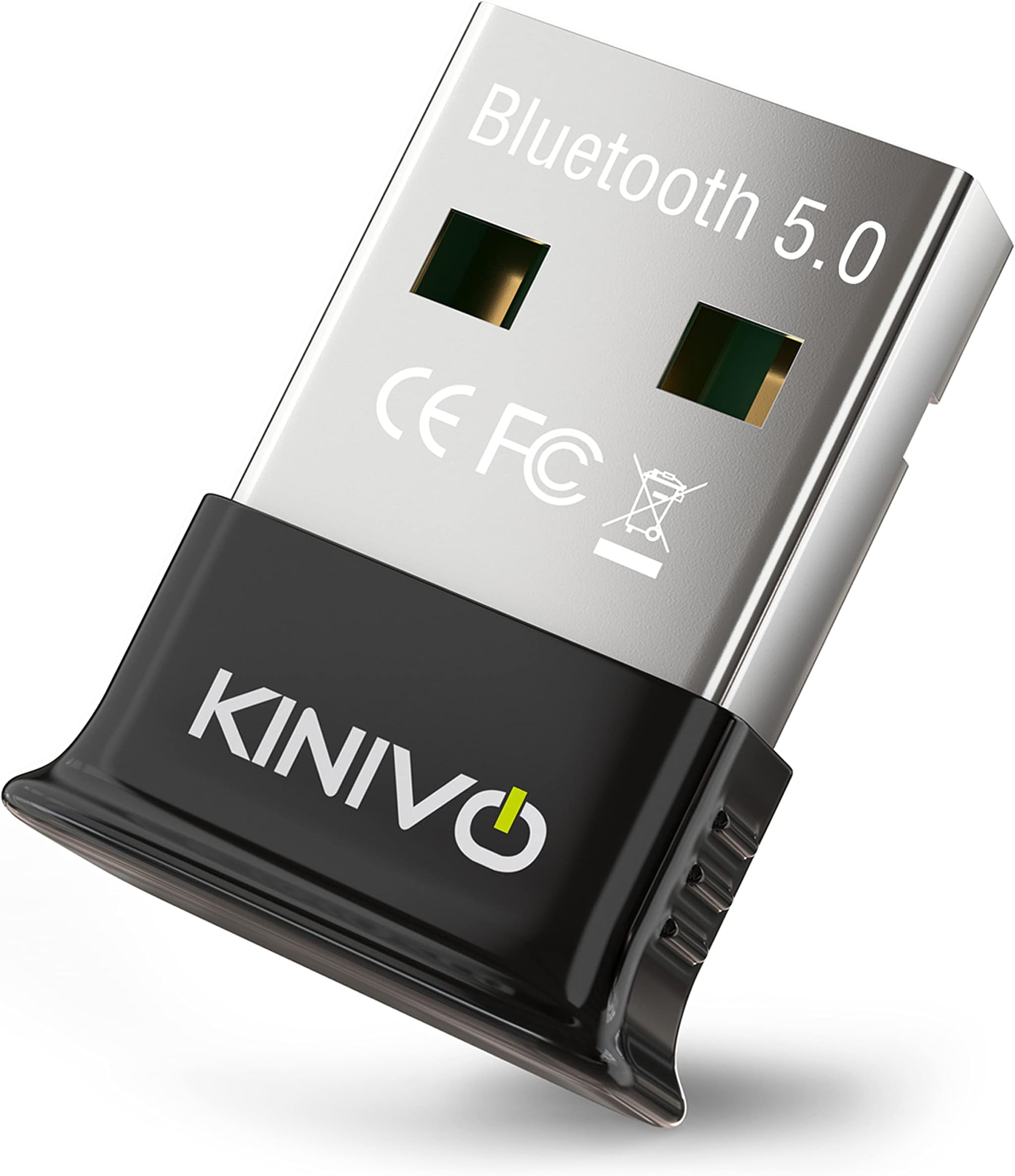 Kinivo USB Bluetooth Adapter for PC (BT5.0, Plug & Play Wireless Dongle Receiver for Ubuntu, Windows 11/10/8.1) โ Works with Laptops, Headsets, Speakers, Mouse, Keyboard, Printers, Gaming Controllers