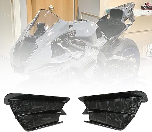 Miniatura 4 de 2 alerones laterales de motocicleta, R1 R3 R25 alerón lateral de motocicleta, carenado frontal aerodinámico, curva tridimensional compatible con