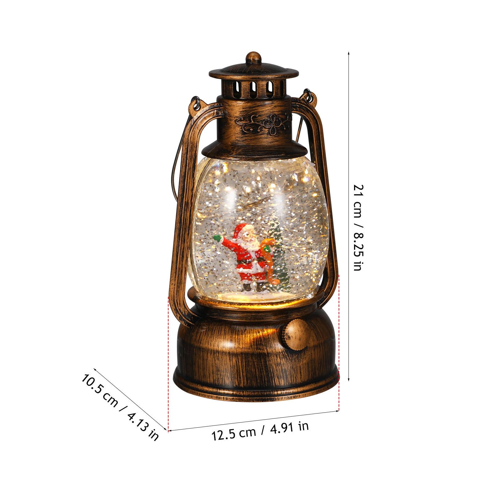 YARNOW Linterna Navideña Bola de Nieve Musical con Luces Integradas, Funcionamiento por USB y Pilas, Decoración Festiva para Celebraciones de Navidad