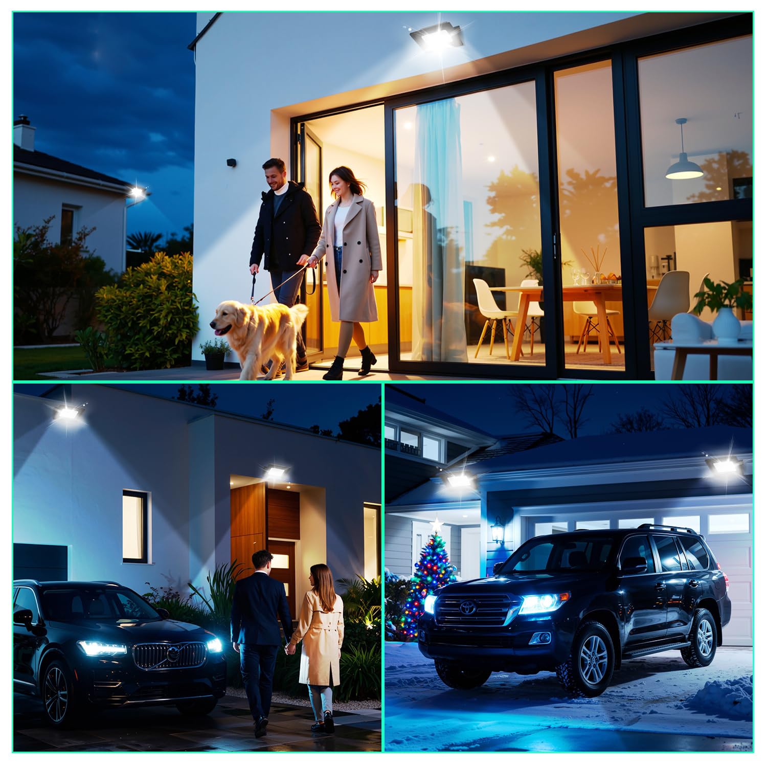 Sonnewelt LED Strahler Außen Fluter 5er 100W Aussenstrahler 8500lm Flutlicht 6000k Kaltweiß IP66 Wasserdicht Außenstrahler für Sportplatz Rasenflächen Hinterhof Auffahrt Garage Flur Garten