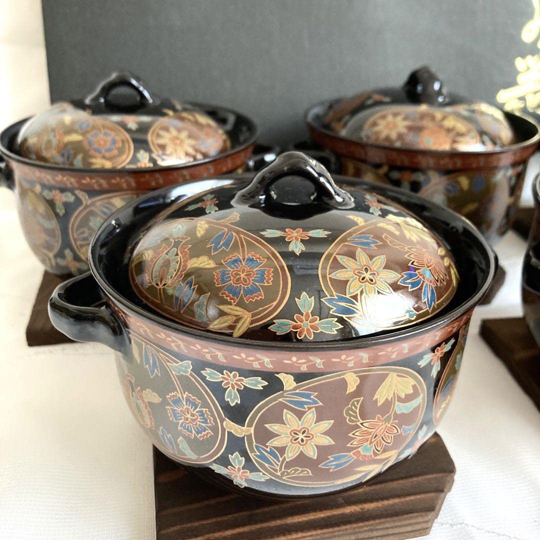 林九郎窯 ガラス デザート皿 コンポート皿 山水 磁器 陶芸 林九郎 五客