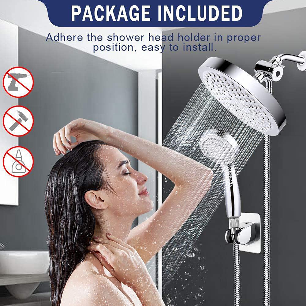 Cabezales de ducha dobles con 3 pulverizadores, rociador de ducha desmontable de mano, manguera extralarga, desviador de agua de 3 vías para una experiencia de ducha definitiva