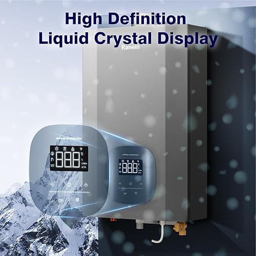 Miniatura 6 de Ranein Calentador de agua sin tanque de gas natural con tubo de ventilación, interior 4.3 GPM, calentador de agua caliente instantáneo de 100,000 BTU
