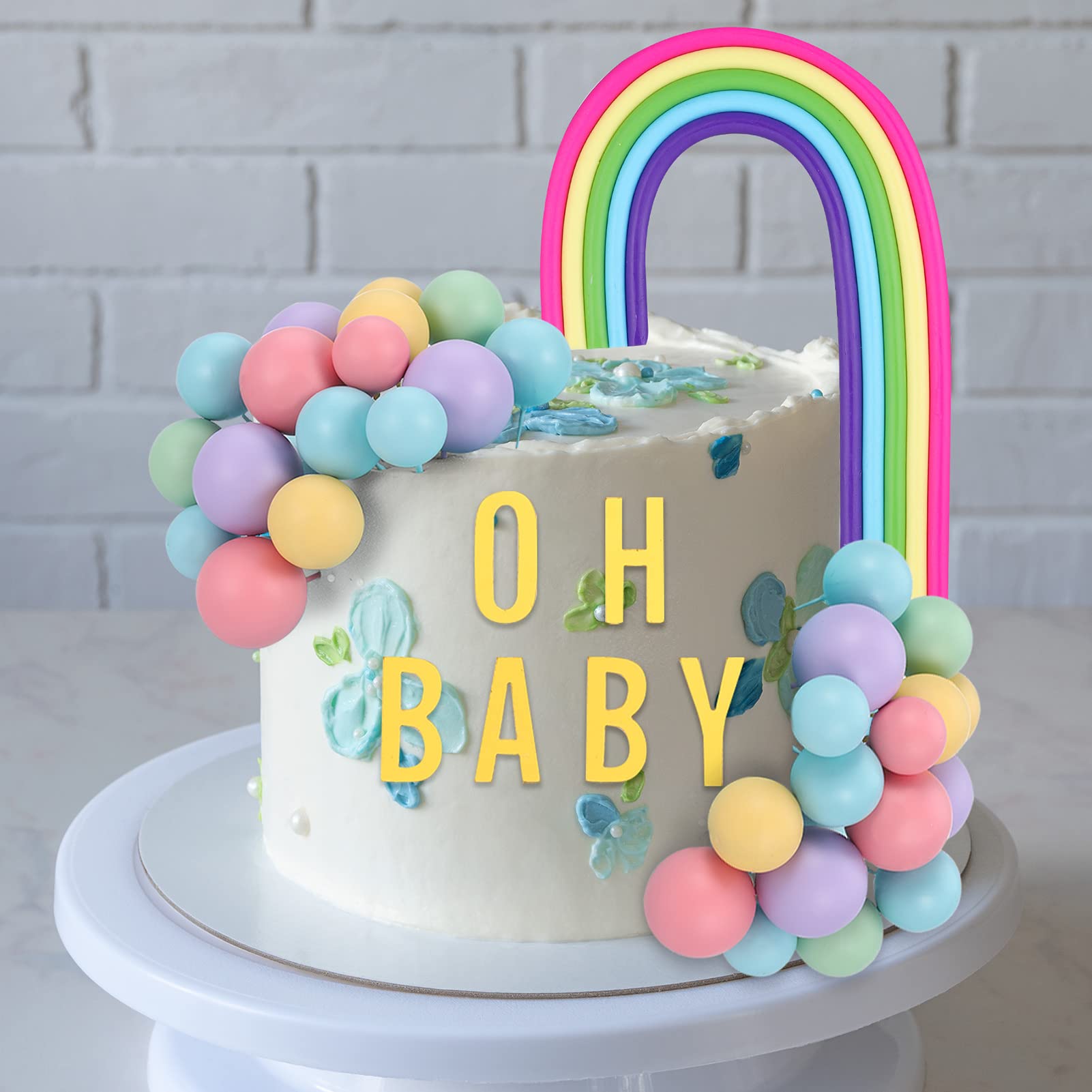 66 Stück Mini-Schaumkugeln Als Tortendeko – In 5 Größen, Blau-weiß, Für DIY-Kuchen & Cupcakes