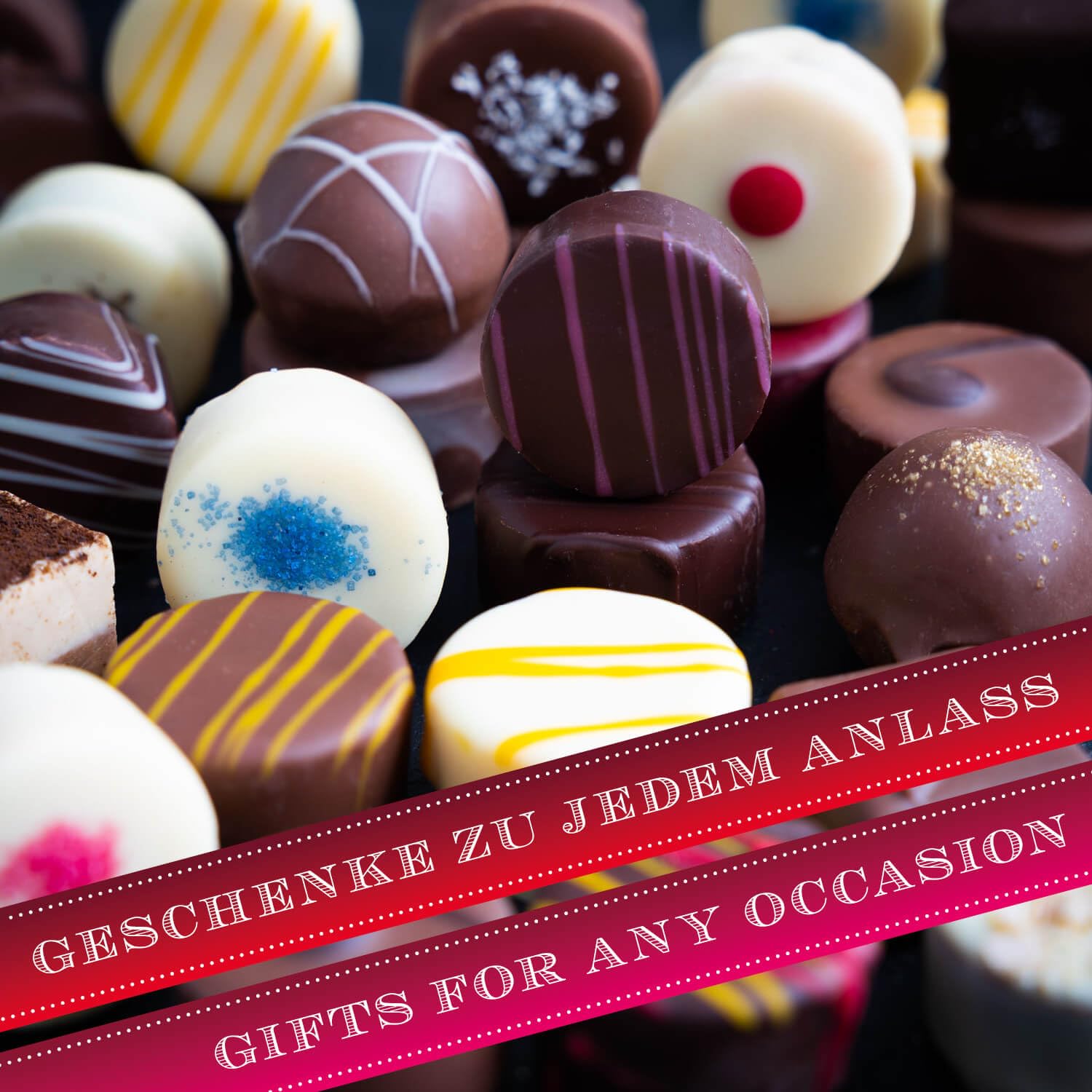 Hallingers Genuss Manufaktur Pralinen Glückwunsch-Geschenk - ohne Alkohol, handmade aus Confiserie-Edelkakao in wertiger XXL-Geschenkbox "Herzlich Willko...", Geschenkidee für Frauen Männer