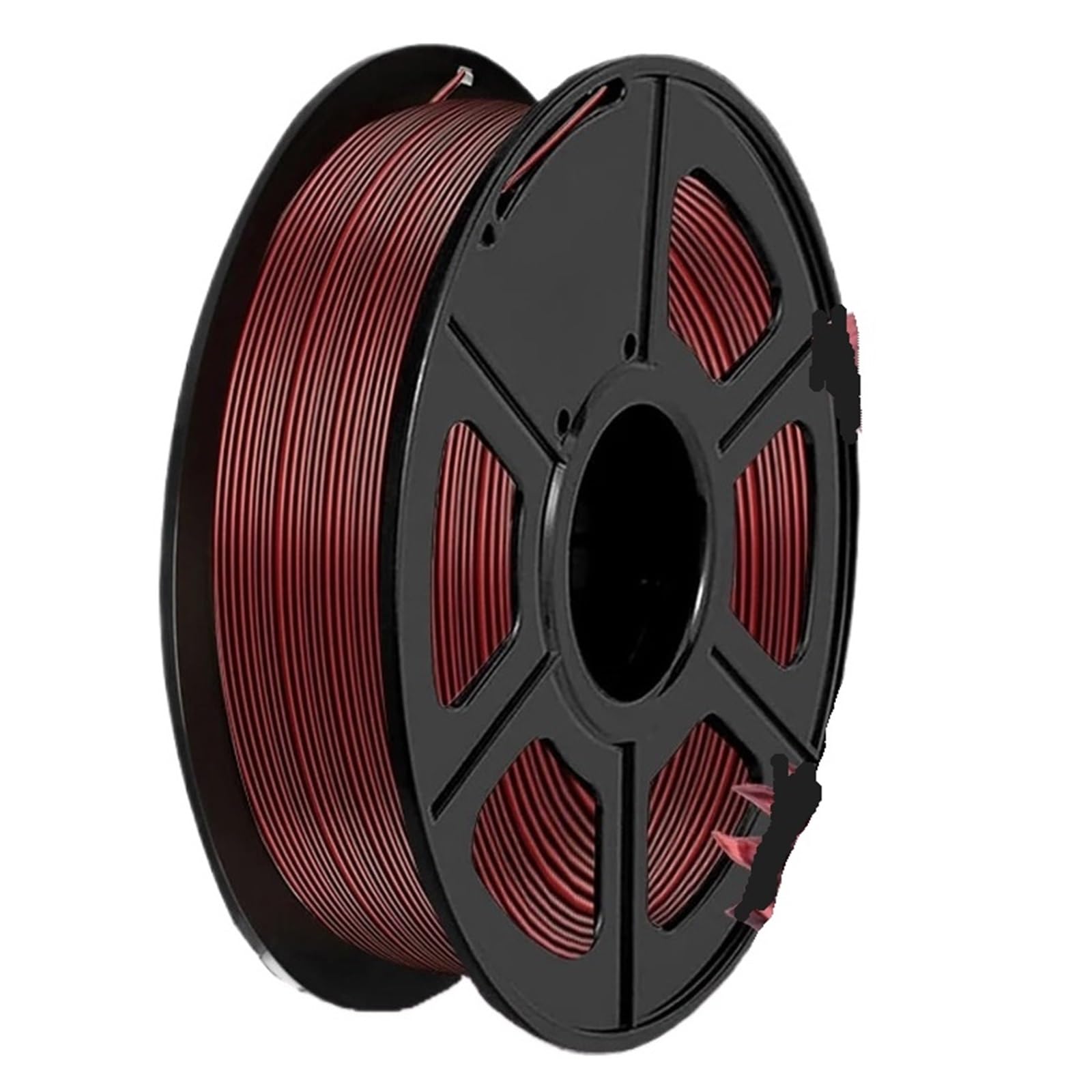 Lot de filament PLA soyeux bicolore | 1 bobine (1000 g), haute vitesse, brillant, for imprimante 3D, diamètre,75 mm(Black red 1000g)