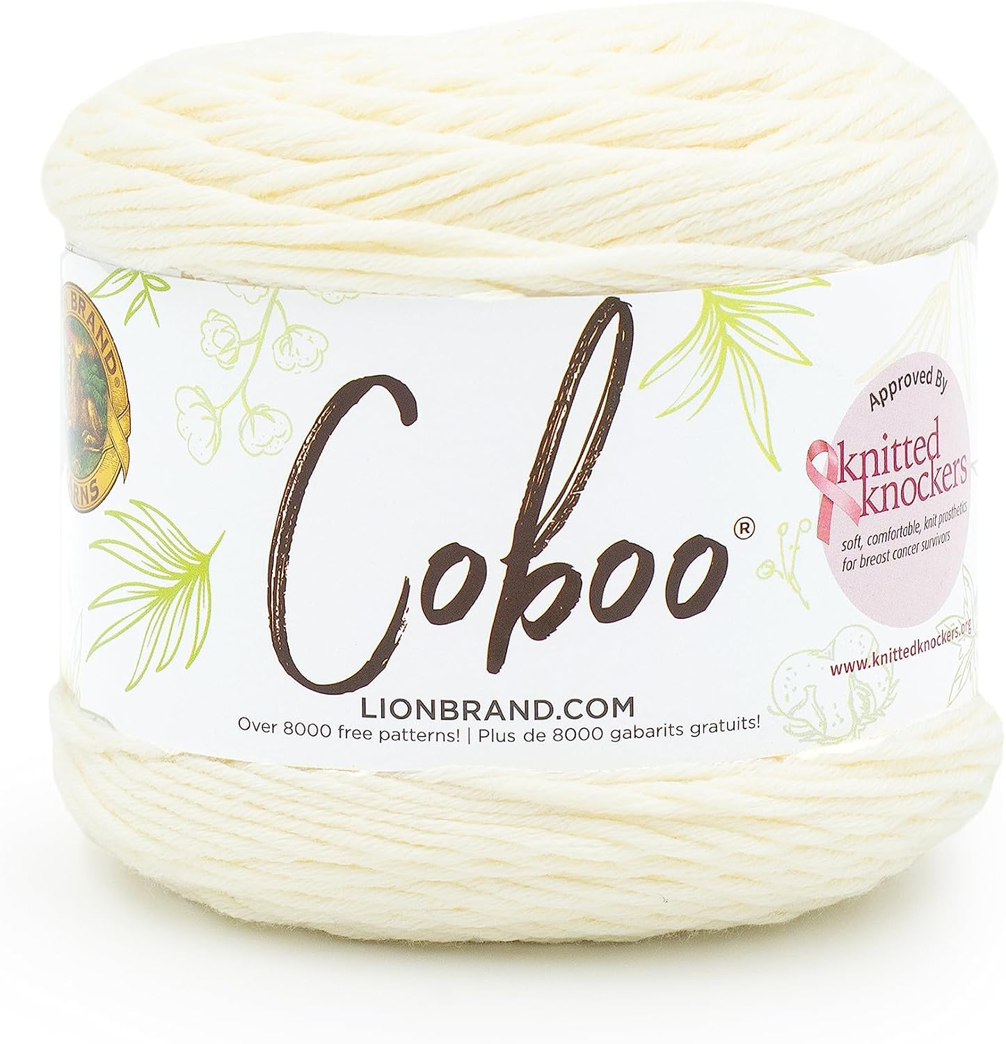 Lion Brand Yarn - Coboo 6 Pack with Needle Gauge (Vanilla Blossom)