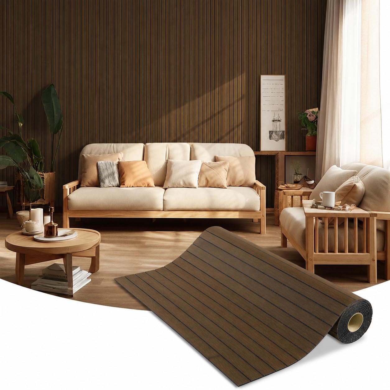 Paneles de pared para despegar y pegar, 60 x 300 cm, PVC para paredes