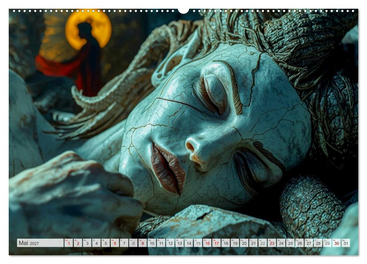 Perseus und Medusa (hochwertiger Premium Wandkalender 2027 DIN A2 quer), Kunstdruck in Hochglanz: Perseus gegen Medusa – eine visuelle Heldenreise in 12 epischen Momenten. (CALVENDO Kunst)