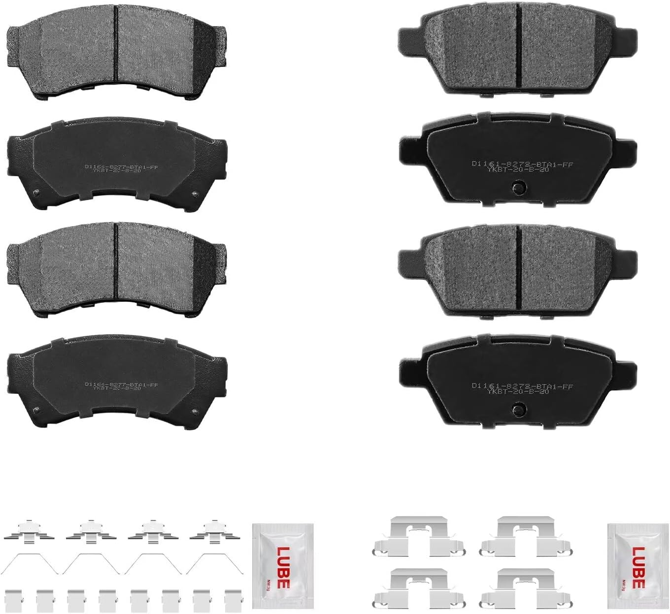 Replacement Front and Rear Ceramic Disc Brake Pad Kit w/Hardware for 2006-2012 Ford Fusion, for 2007-2012 Lincoln MKZ, for 2006-2013 Mazda 6 (Excluding Mazdaspeed), for 2006-2011 Mercury Milan Replacement Front and Rear Ceramic Disc Brake Pad Kit w/Hardware for 2006-2012 Ford Fusion, for 2007-2012 Lincoln MKZ, for 2006-2013 Mazda 6 (Excluding Mazdaspeed), for 2006-2011 Mercury Milan