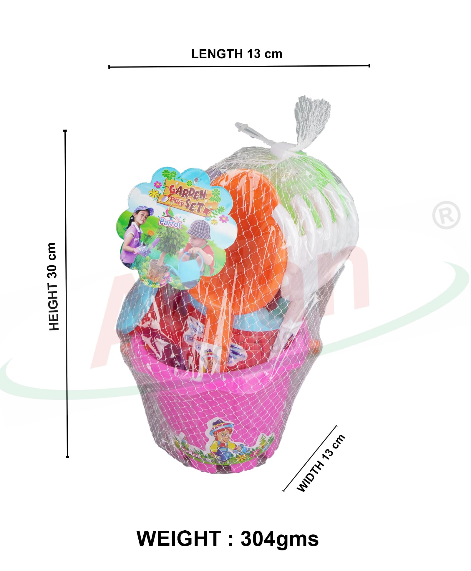 Asian Garden Set with Buckets, Spades, and Scoops and Crab Tool for Kids and Toddlers Multicolor - Image 4 thumbnail