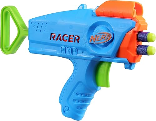 Miniatura 12 de NERF Elite Junior Racer - Lanzador de dardos fácil de jugar, 4 dardos Nerf Elite, juguetes Nerf Blaster al aire libre para niños y niñas de 6 años y